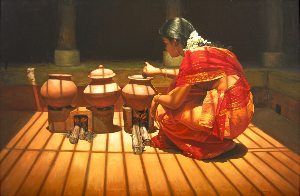 Woman Cooking by Ilayaraja