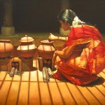 Woman Cooking by Ilayaraja